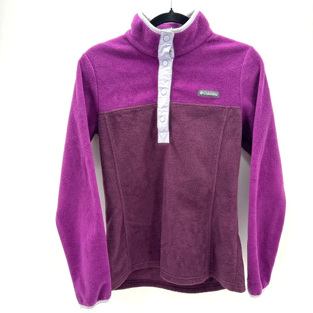 Columbia Fleece Jacket Womens Small Colorblock Full Zip Outdoor Hiking